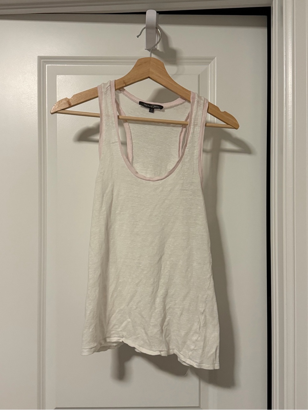 Michael Stars White Tank with Light Pink Trim